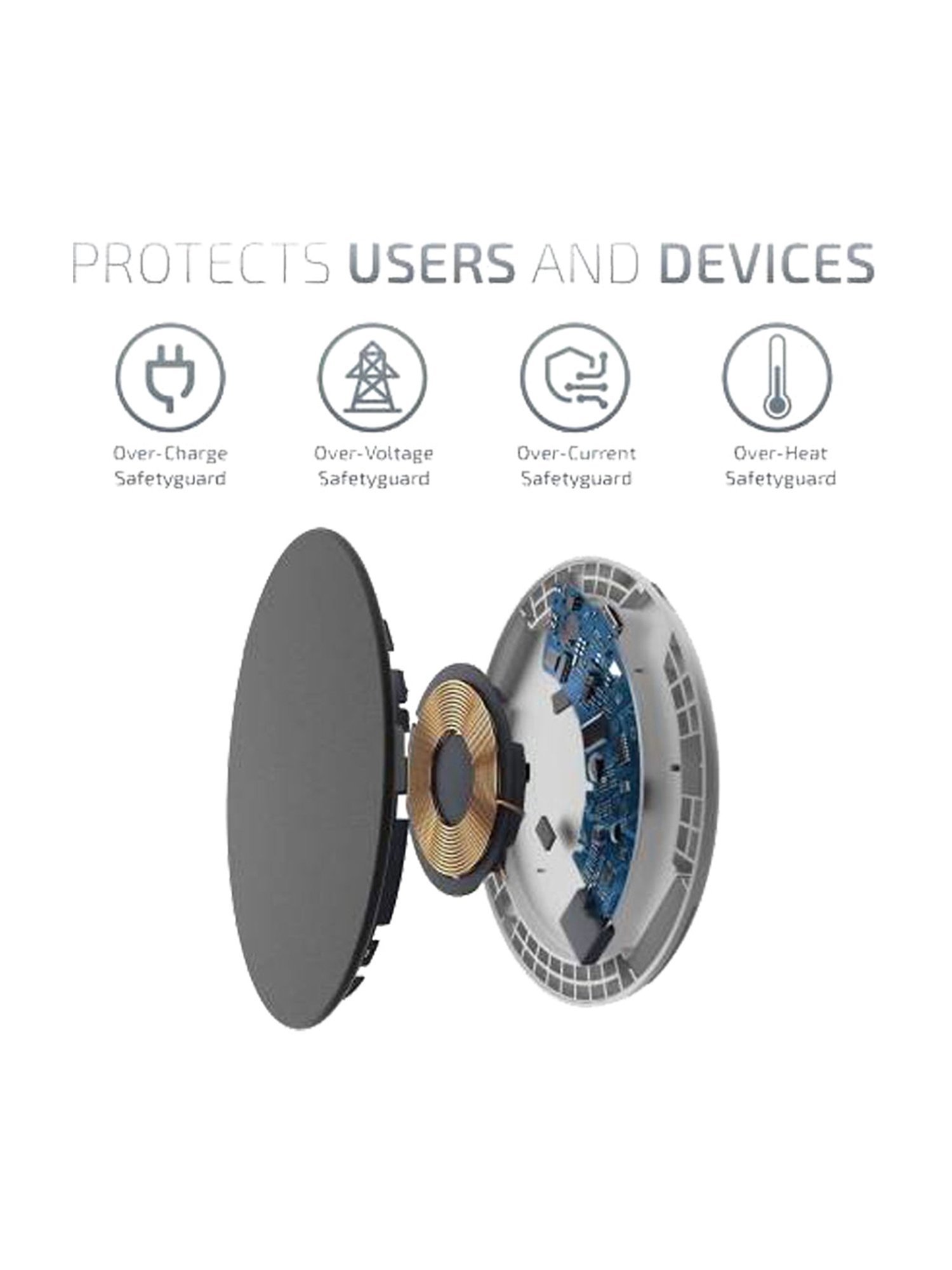 iVoltaa Air.base1 with Type C Cable for Qi Enabled Devices 10W Wireless Charging Pad (Black)