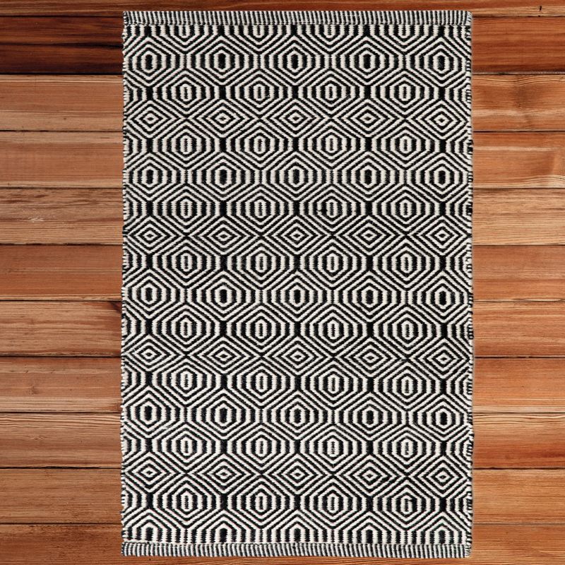 2'2"X4' Jacquard Woven Accent Rugs Pewter/Dark Green - Weave & Wander
