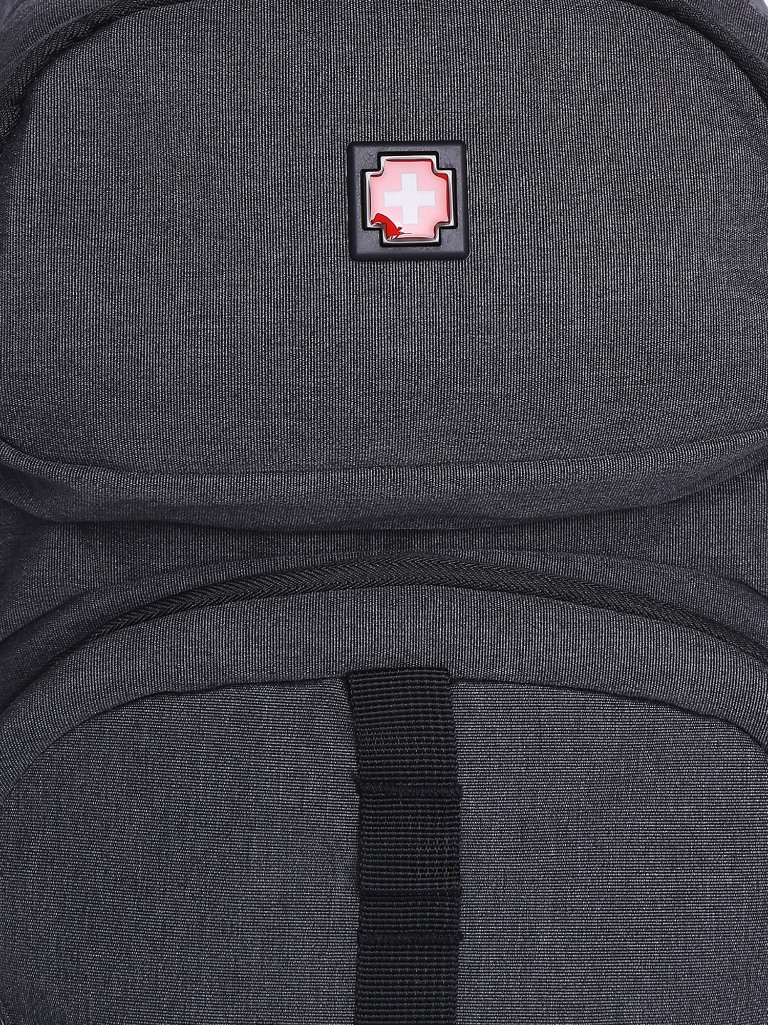 Swiss Brand Maine Daypack 28 Ltr Dark Grey & Blue Medium Laptop Backpack