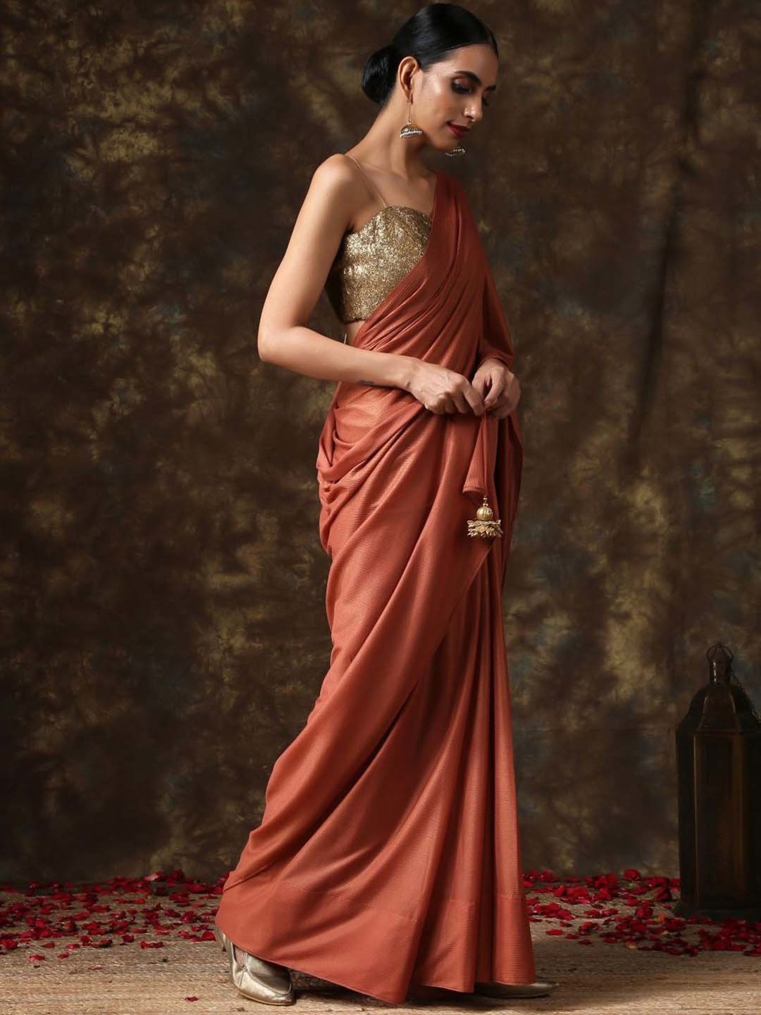 Swtantra Golden Embellished Readymade Blouse