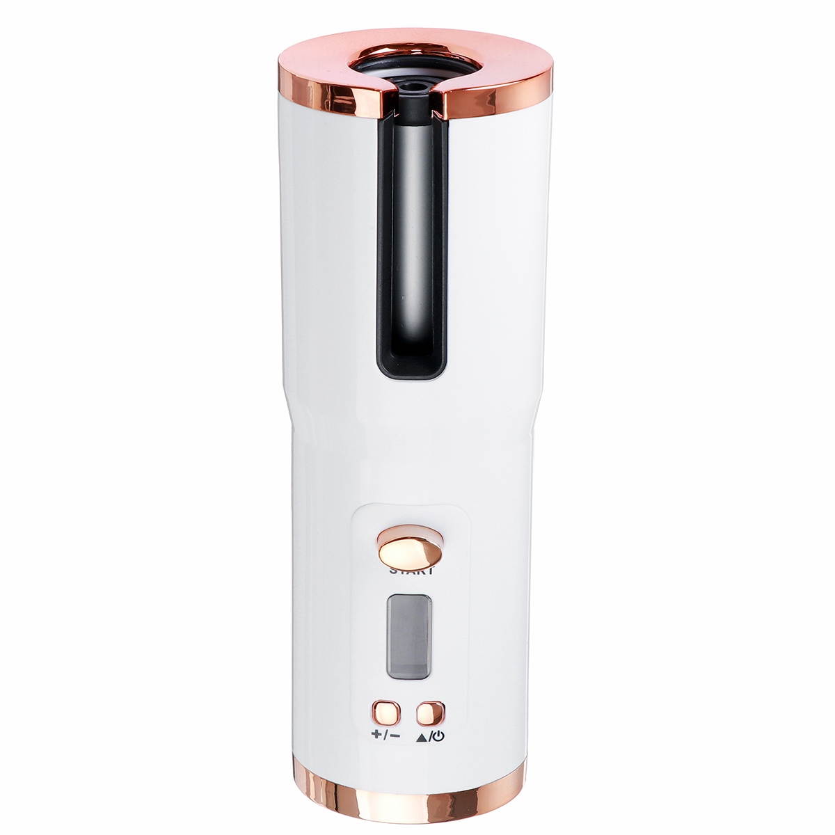Wireless Automatic Hair Curler Cordless LCD Display Portable USB Charging Auto Rotating Hair Curler-White