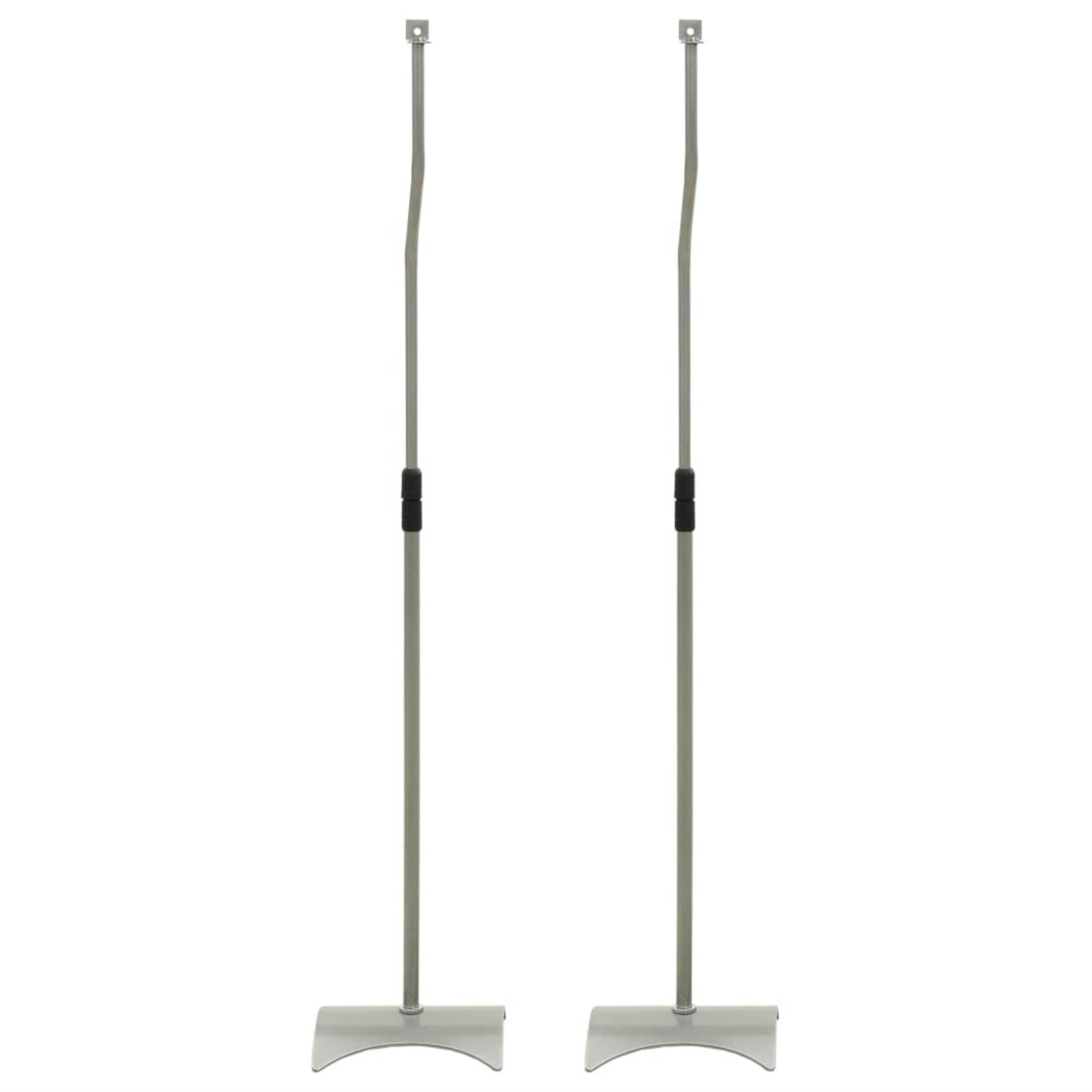 vidaXL Universal Speaker Stand Silver 2 pcs
