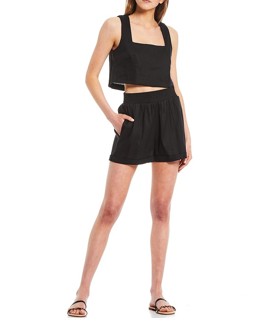 Gianni Bini Anna Woven Crop Tank