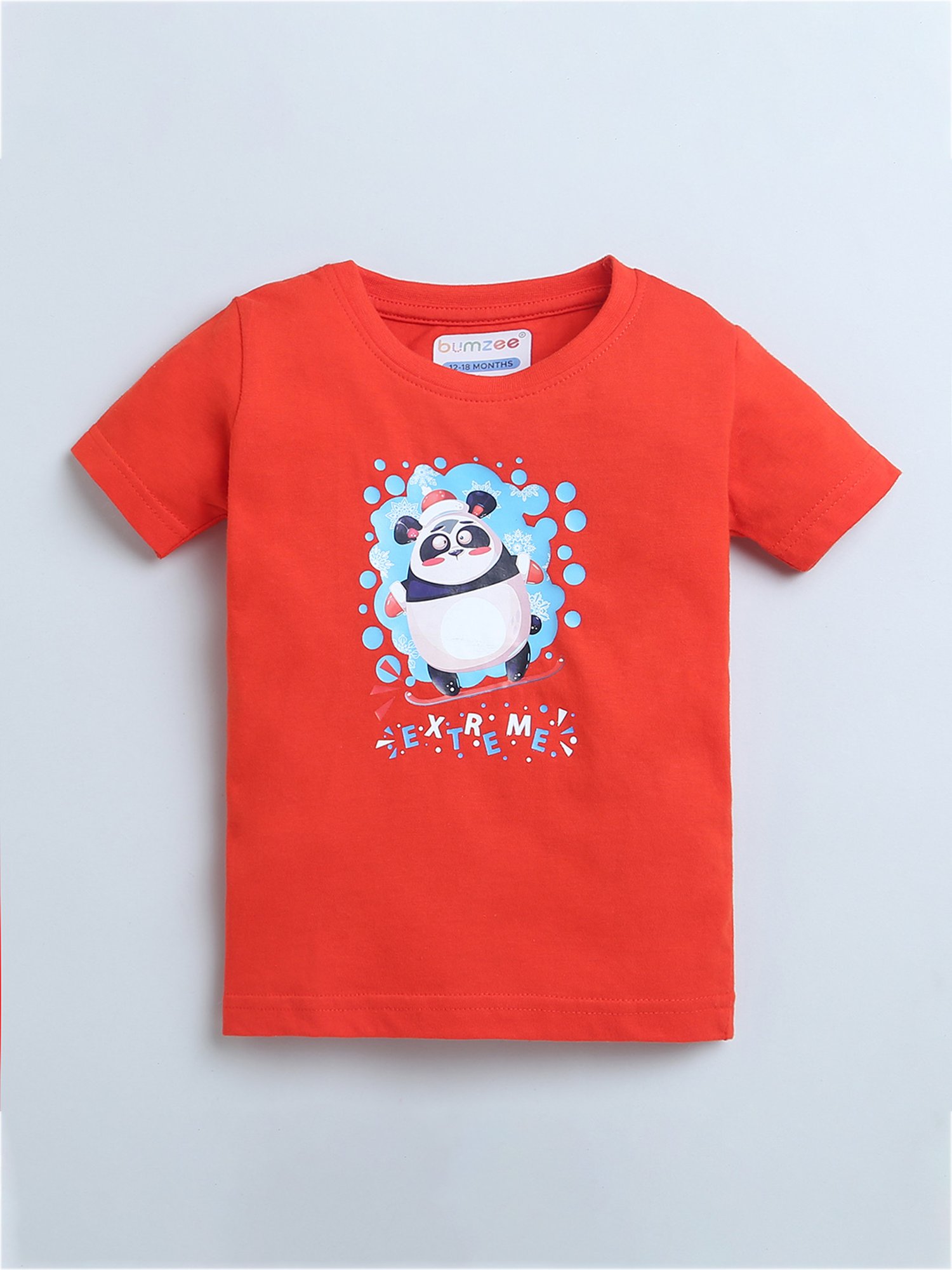 Bumzee Kids Sky Blue & Red Printed T-Shirt (Pack Of 2)