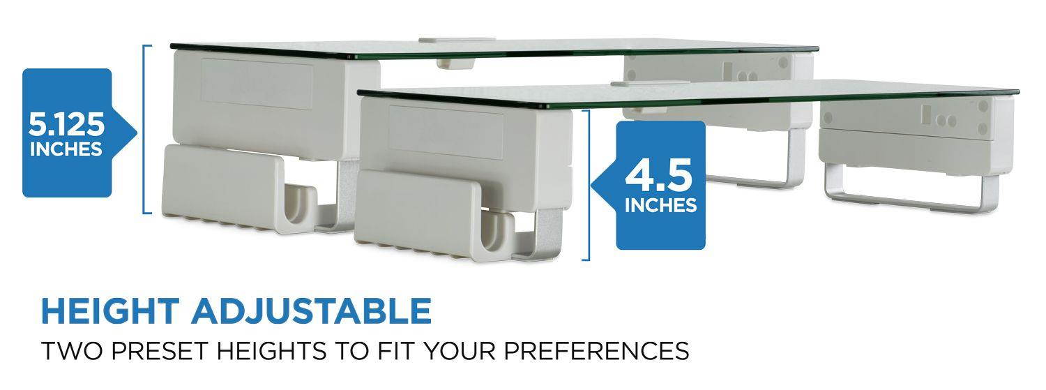 Mount-it! Glass Monitor Stand Clear Tempered Glass Fits 24-32 Inch Screens