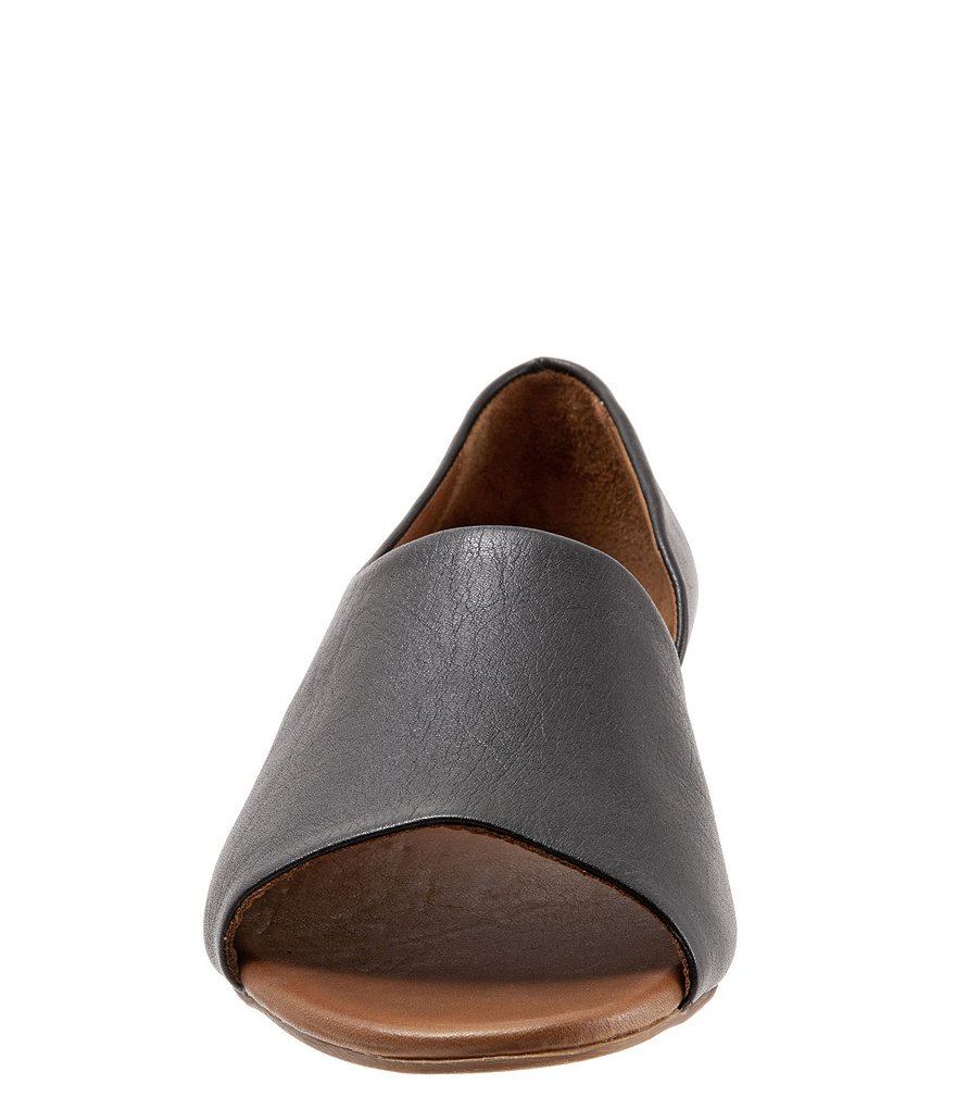 Bueno Anna Leather Demi Wedge Open Toe Slip On Flats