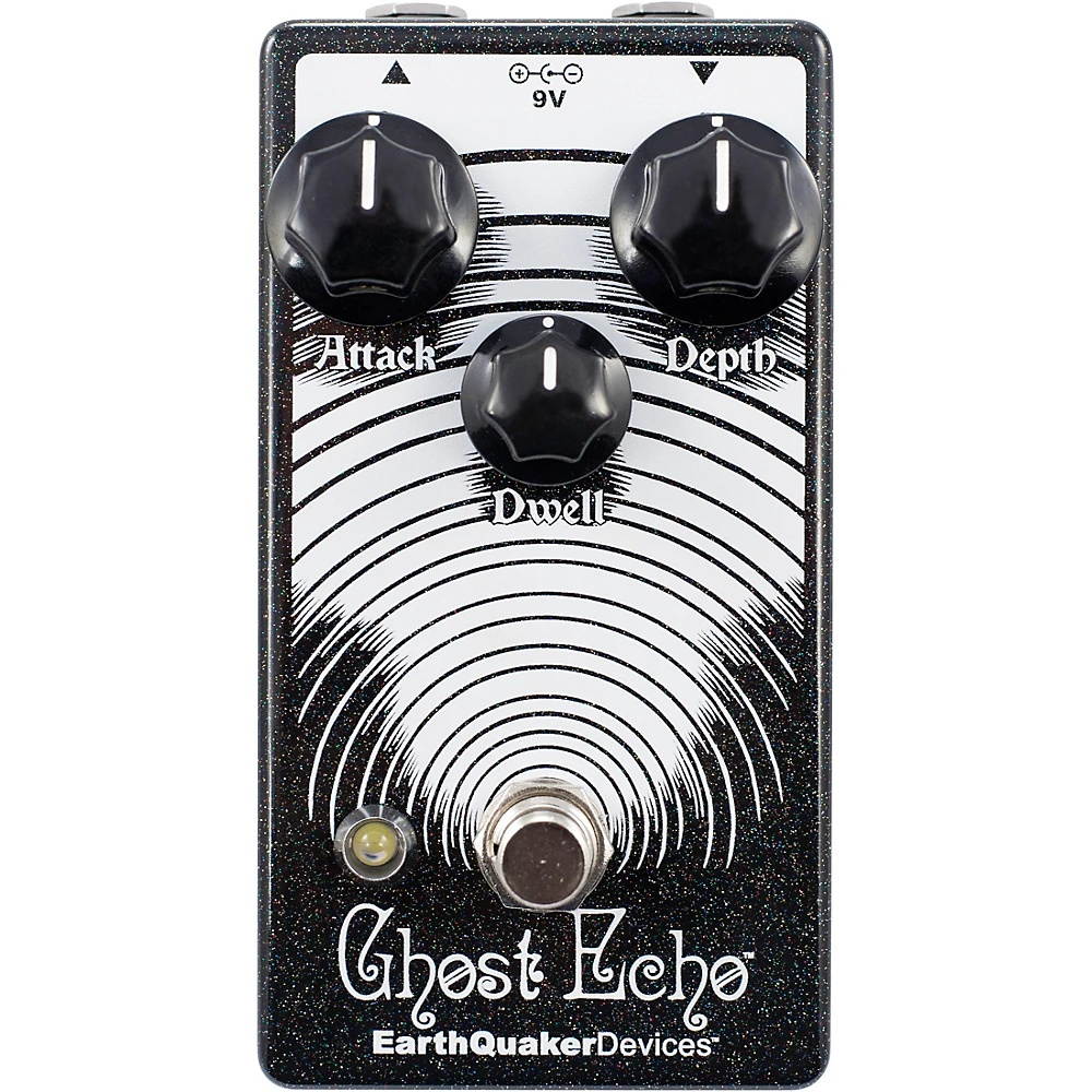 EarthQuaker Devices Ghost Echo Reverb Guitar Effects Pedal V3 with Octoskull T-Shirt Large Black