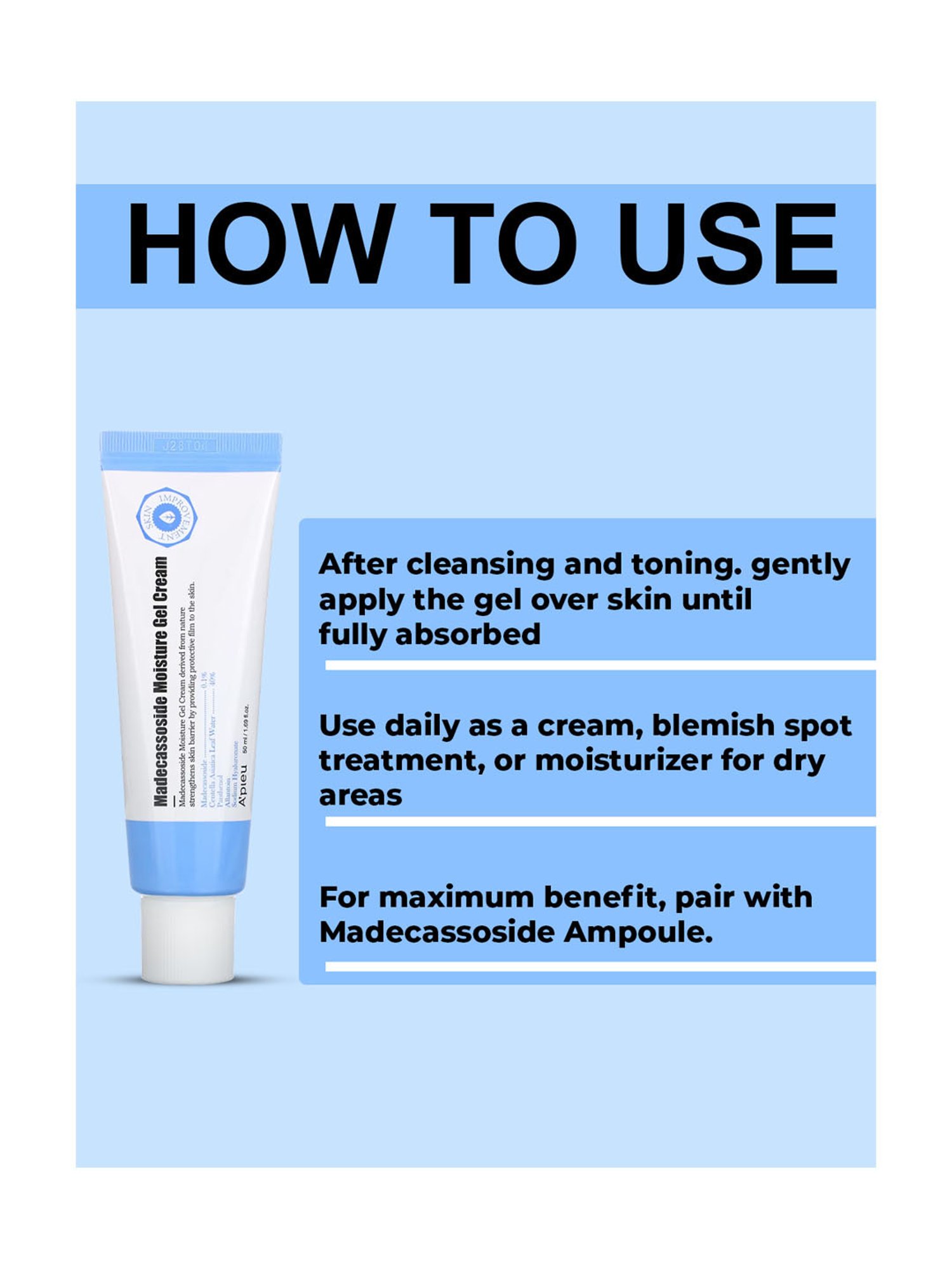 APIEU Madecassoside Moisture Gel Cream - 50 ml