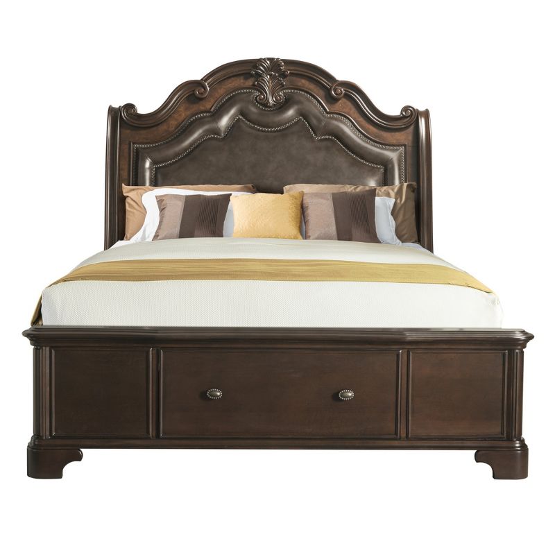 Tomlyn Queen Storage Bed Dark Cherry - Picket House Furnishings