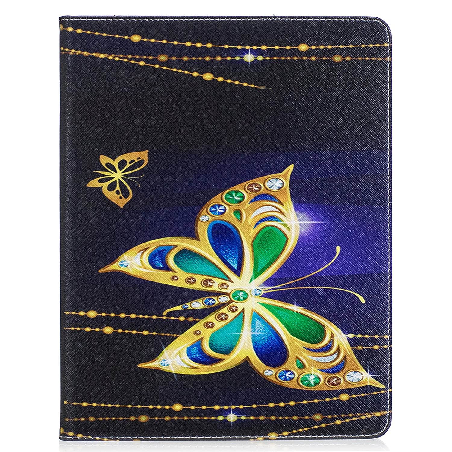 iPad 2 Case, iPad 3 Case, iPad 4th Generation Case, Dteck PU Leather Folio Wallet Case with Card/Money Slots Flip Protective Shell Magnetic Closure Cover for Apple iPad 2 3 4 - Jewelry Butterfly