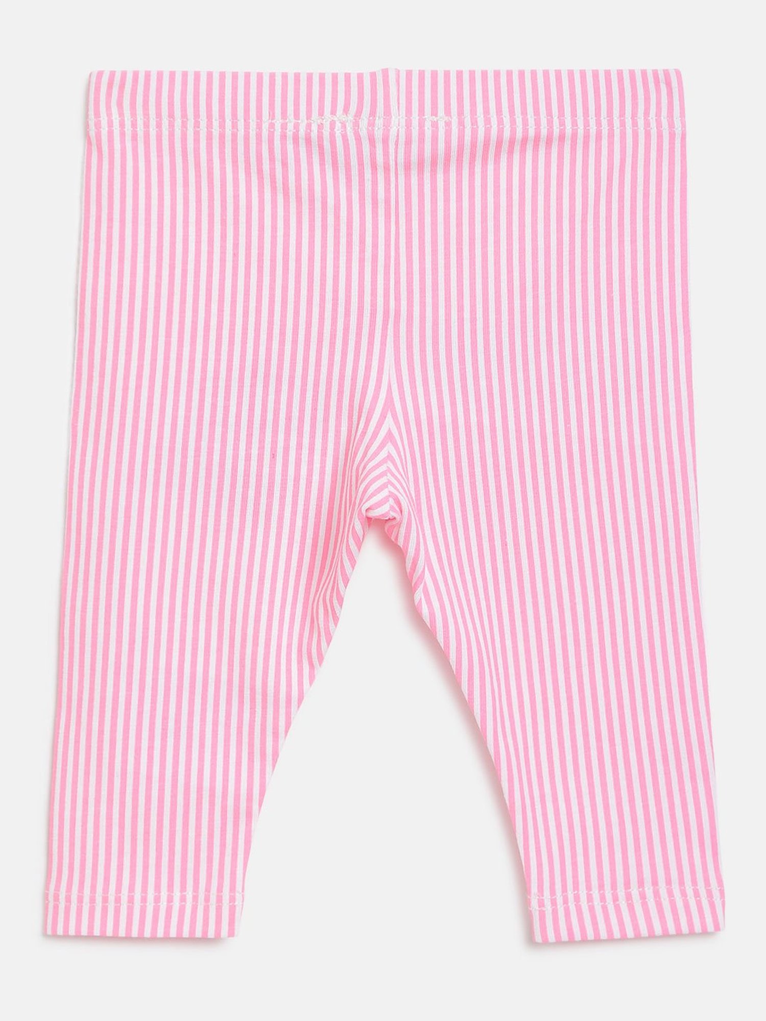 Chicco Kids White & Pink Striped Leggings