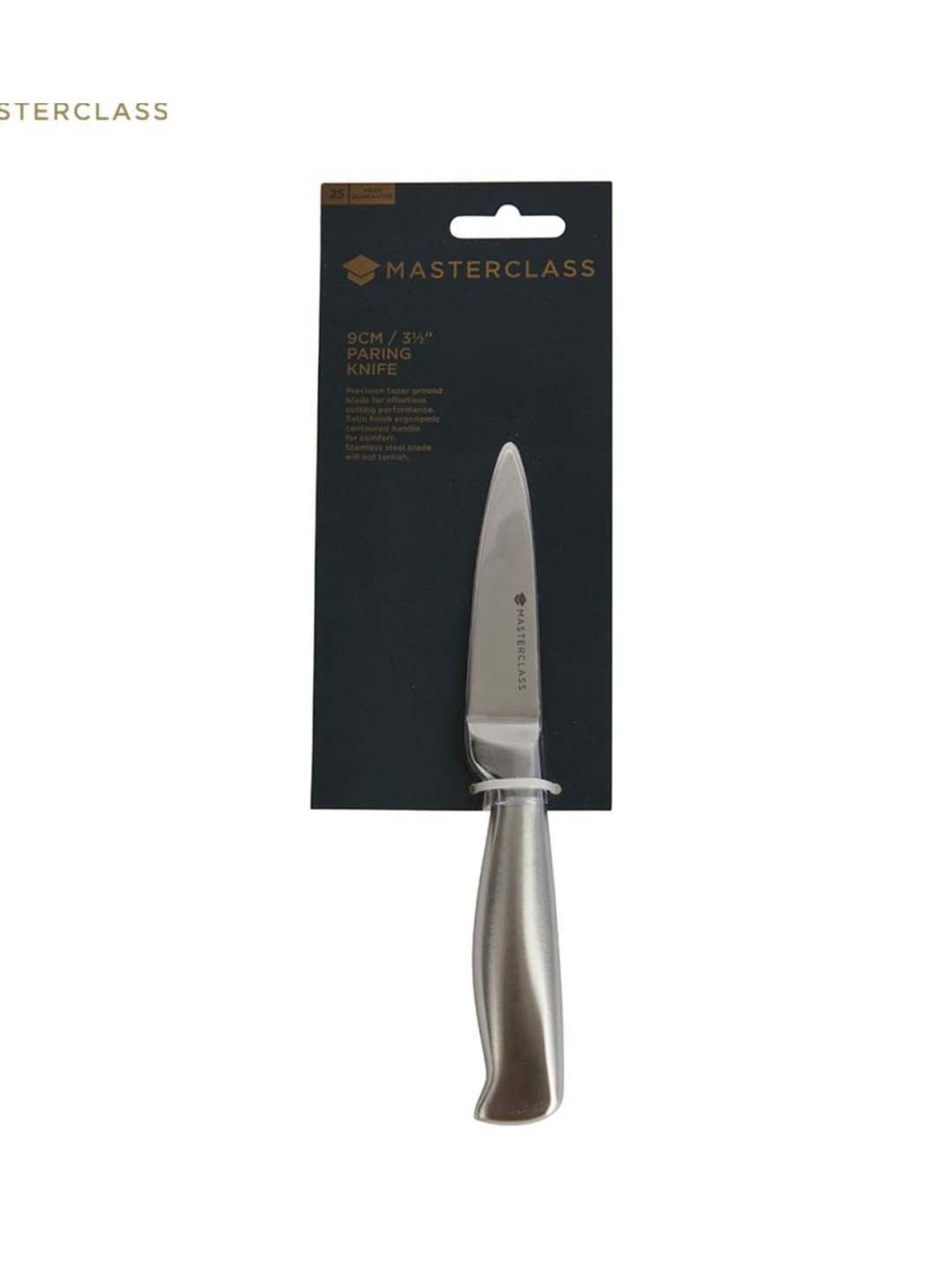 MasterClass Silver Medium Stainless Steel Acero Paring Knife - 9 cm