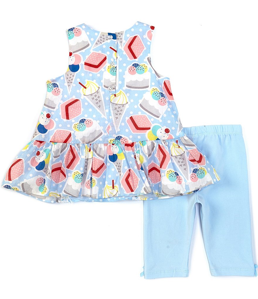 Pippa & Julie Baby Girls 12-24 Months Mixed-Media Tunic Top & Capri Leggings Set