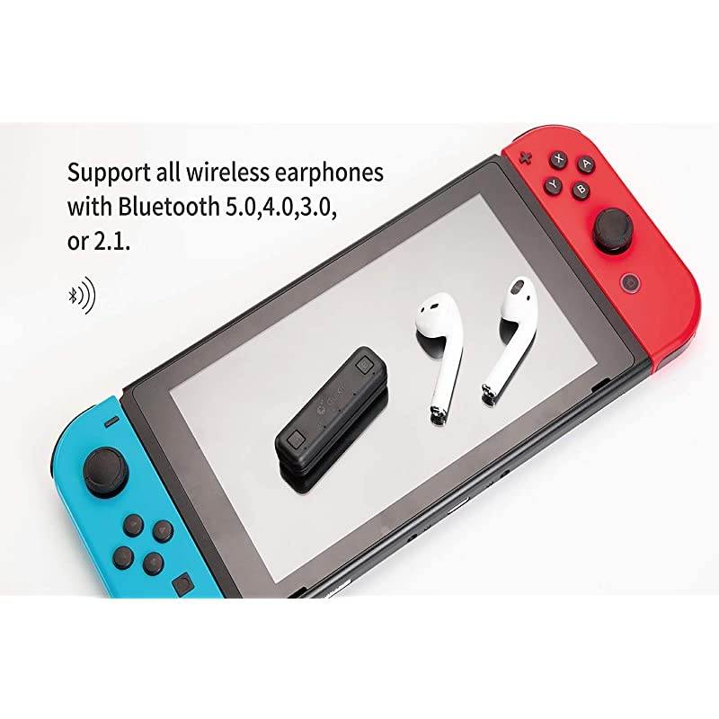 Switch amp Switch Lite Bluetooth Adapter PS4 PC APTX Low Latency Wireless Transmitter Receiver with AB Dual Paring for Airpods QC35 etc Bluetooth Headphone SpeakersWhite