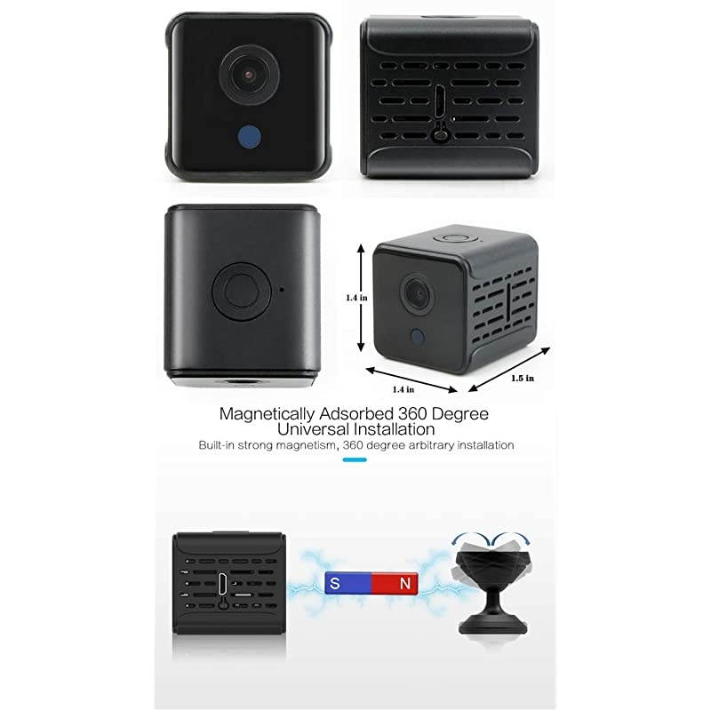 Mini WiFi Camera Small Home Security Wireless Camera Nanny Cam Super Night Vision Motion Detection Crisp 1080P HD Live Streaming Indoor amp Outdoor Portable Tiny Cam with Android iOS App