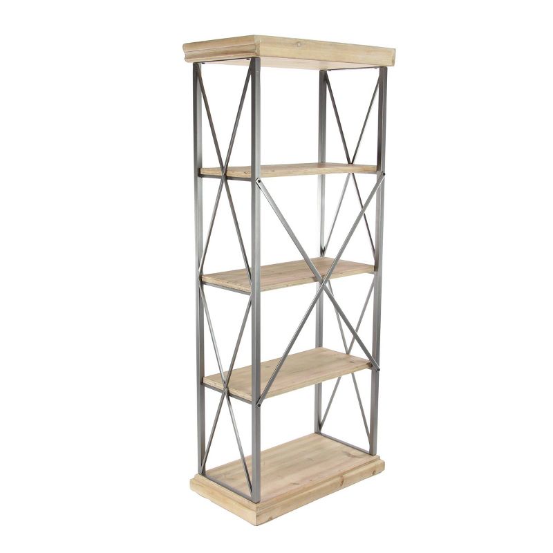 72" Farmhouse Distressed Shelf Brown - Olivia & May