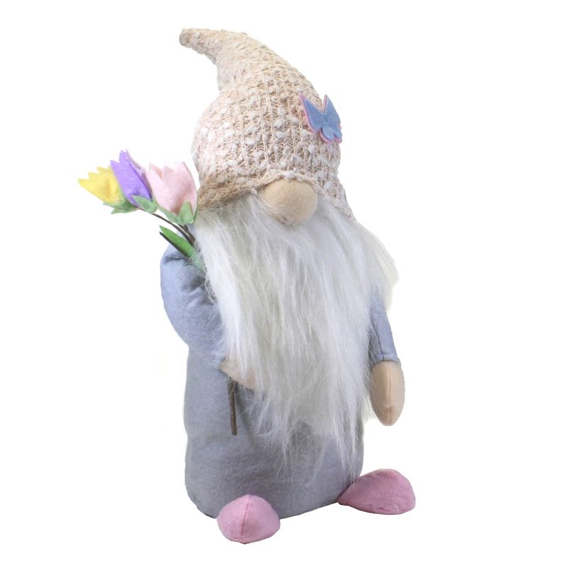Plush 17.0" Spring Gnome With Tulips Flowers Butterfly  -  Decorative Figurines