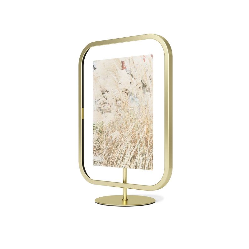 5" x 7" Infinity Sqround Single Photo Display Frame Matte Brass - Umbra