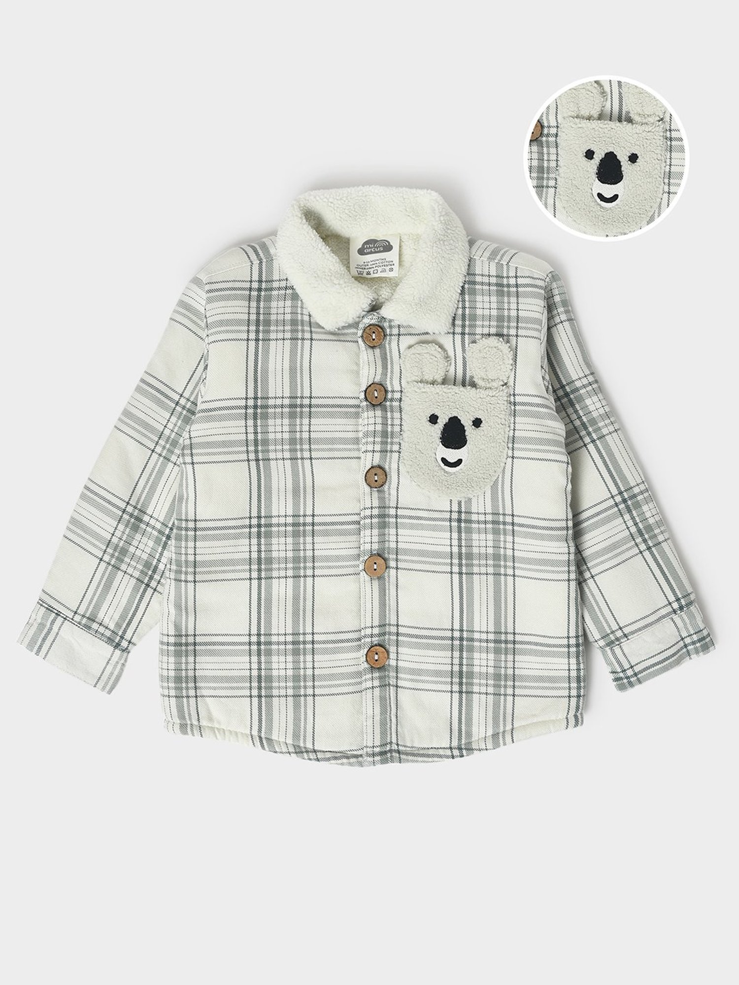MiArcus Kids Green Checks Full Sleeves Shirt