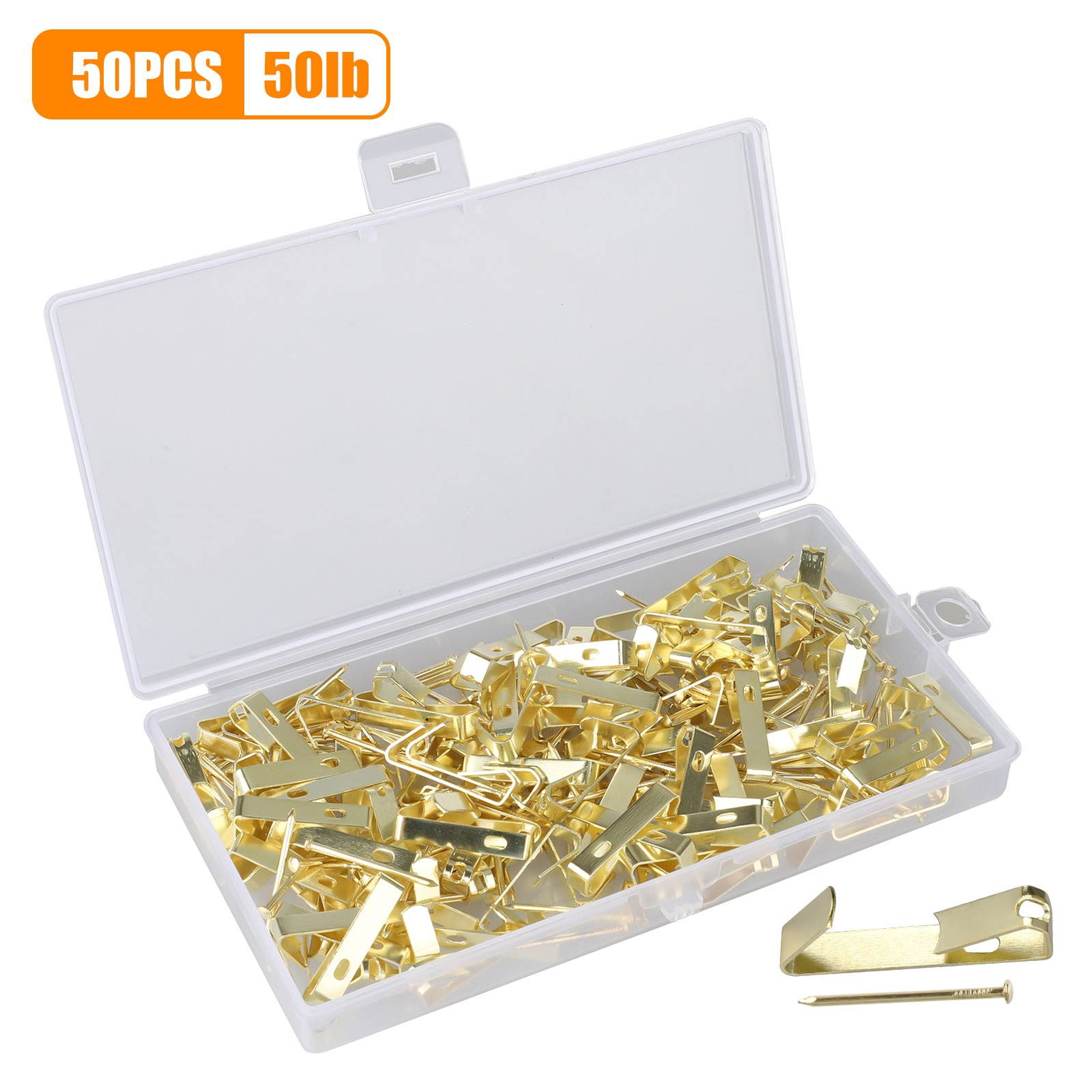 50/100x Picture Wall Hangers Painting Hanging Kit Heavy Photo Frame Hook 30/50LB