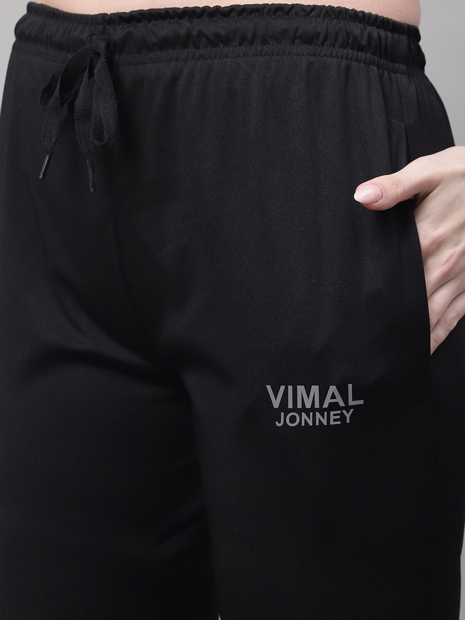 Vimal Jonney Black & Light Grey T-Shirt With Track Pants - Pack of 2