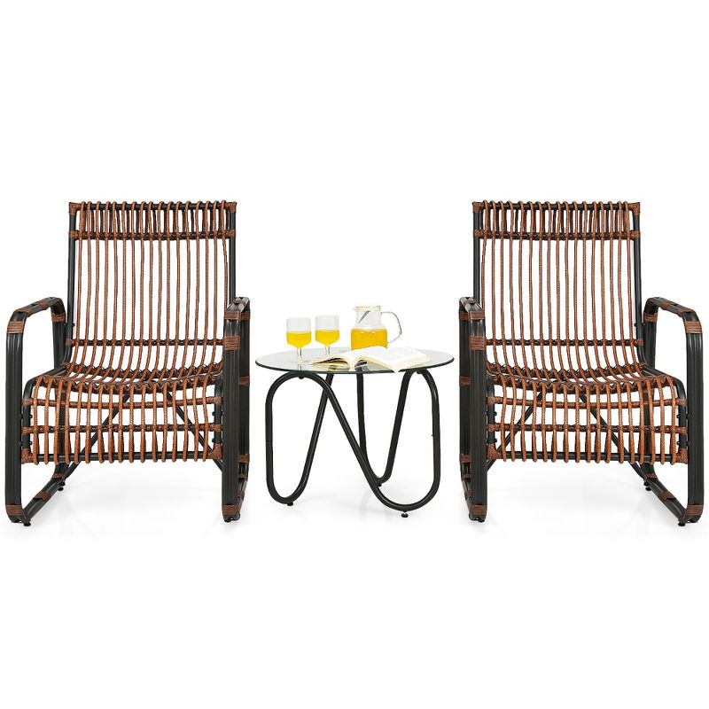 3pc Steel Bistro Set Gray - Nuu Garden