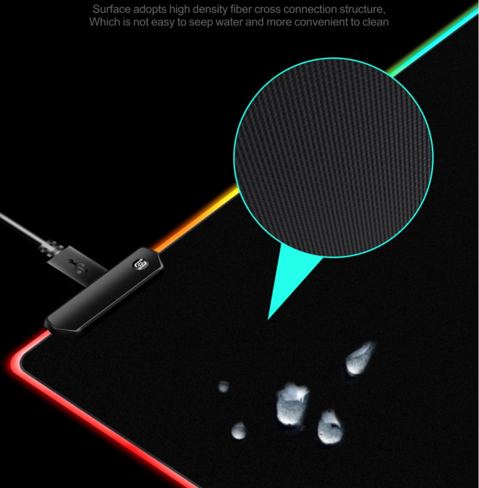 Litidol Large Size RGB Gaming Mouse Pad-Led Mouse Pad With Soft Non-Slip Rubber Base Thick Fabric Surface For Computer Keyboard And Mouse Pad Suitable For Macbook, Pc, Laptop, Desk
