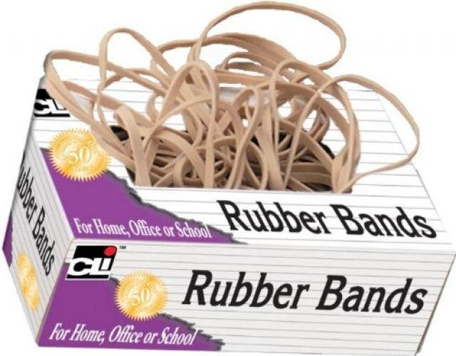 Charles Leonard Rubber Bands, Tissue-style Box, #117, Beige (58117)