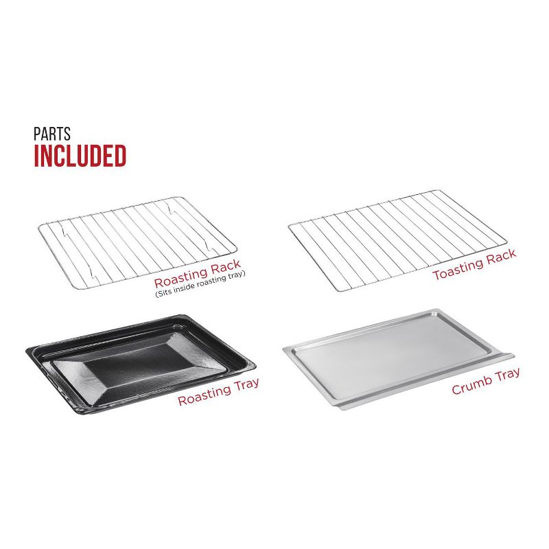 Chefman RJ25-6-SS Extra Large 6 Slice Everyday Toaster Oven Countertop Convection Oven with 6 Cooking Functions, Stainless Steel