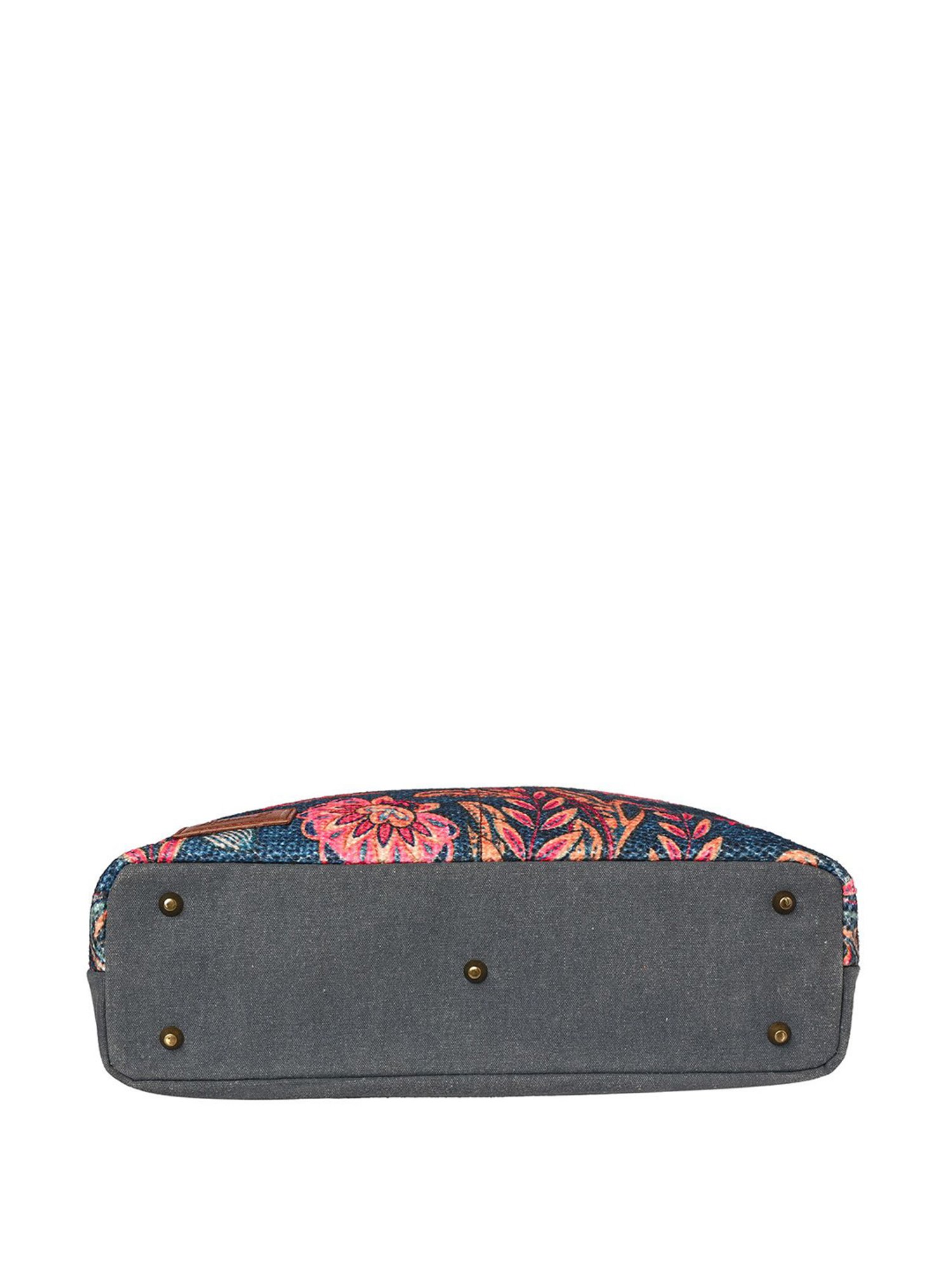 Mona B Amelia Blue Printed Large Laptop Tote Handbag