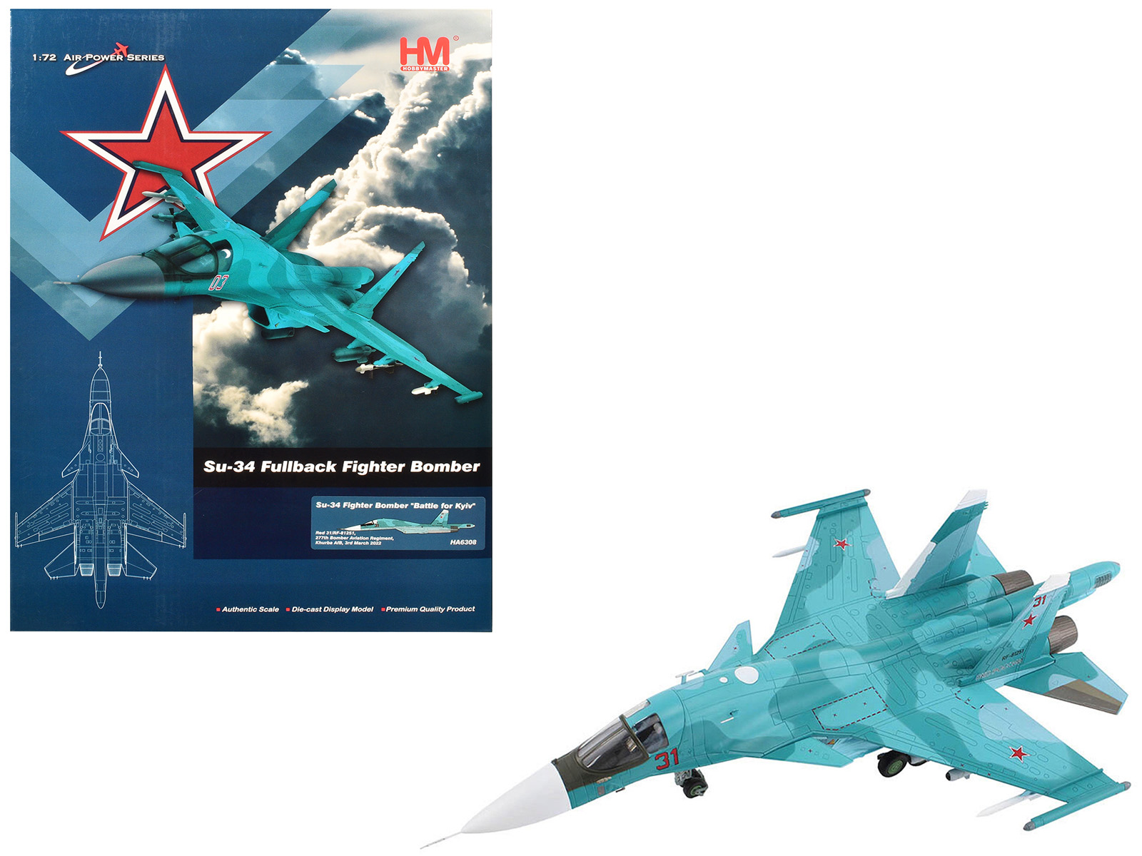 Sukhoi Su-24M Fencer-D Bomber Aircraft "Ukraine War" (2023) Ukrainian Air Force 1/72 Diecast Model by JC Wings
