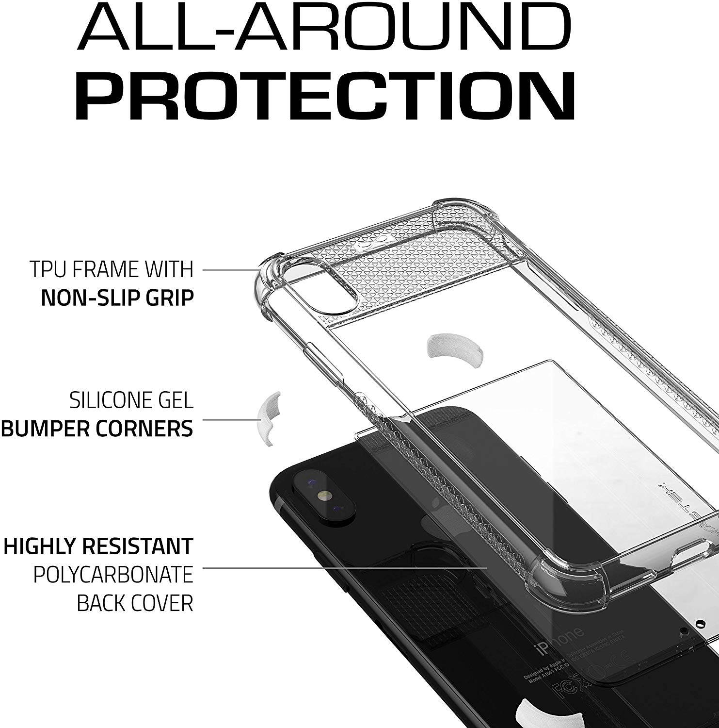 Moshi Vitros Clear Case for iPhone 11 - For Apple iPhone 11 Smartphone - Clear, Raven Black - High Gloss
