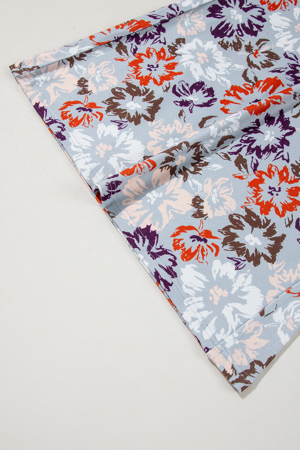 Gray Textured Wide Leg Overall with Pockets