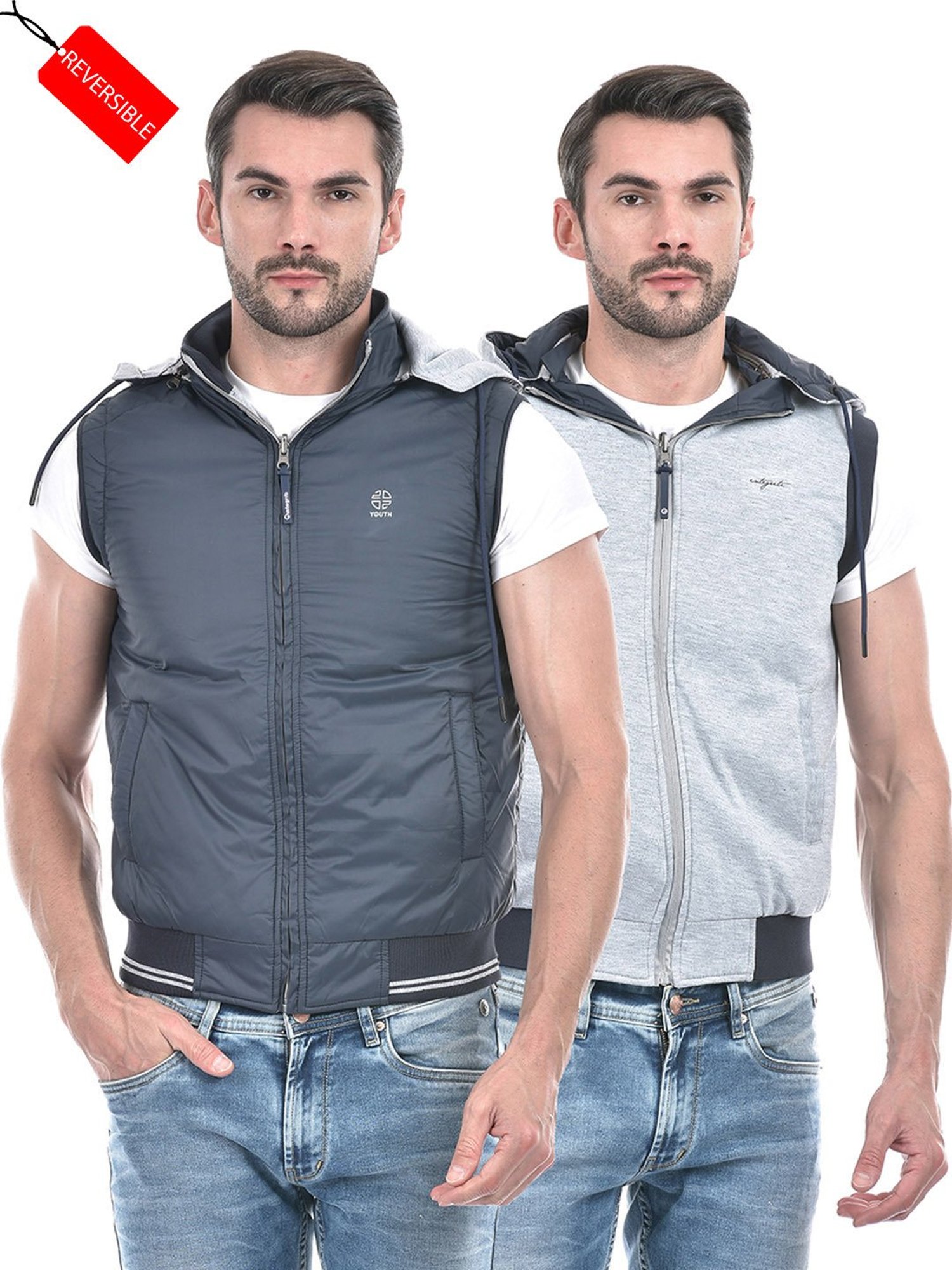 Integriti Navy & Light Grey Regular Fit Reversible Jacket