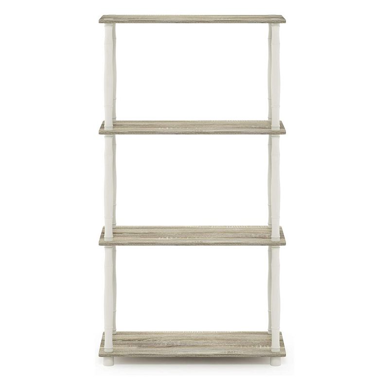 Furinno Turn-N-Tube 4 Tier Multipurpose Open Wood Display Shelf and Bookcase for Living Room, Dining Room, Bedroom, and Office Spaces, Espresso Black