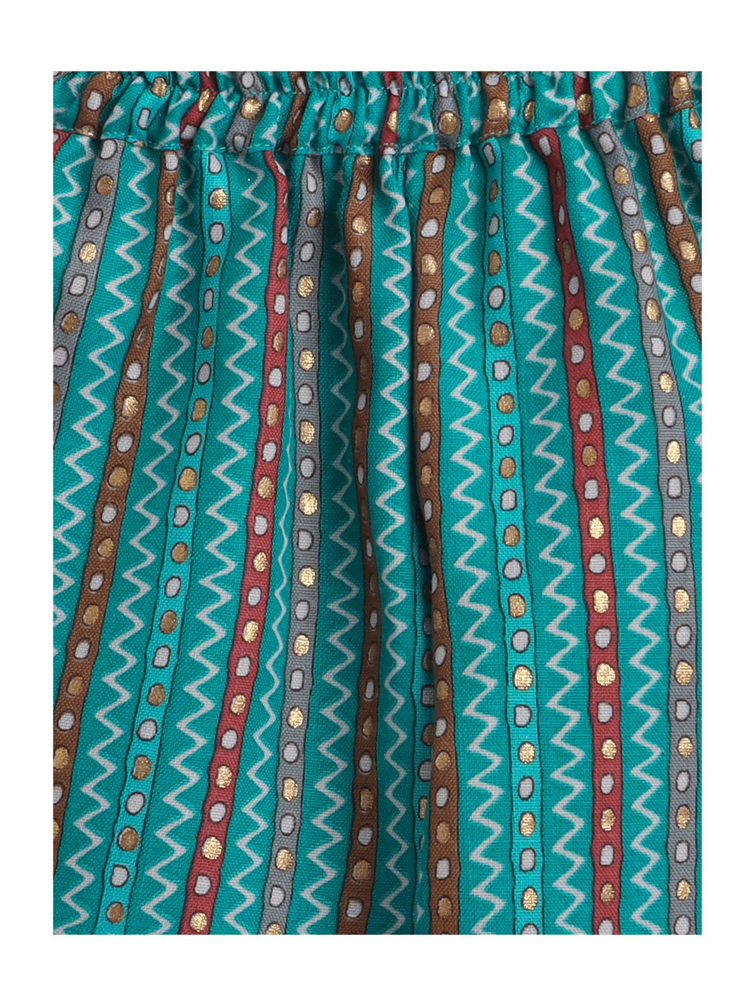 Many Frocks Kids White & Blue Floral Print Top with Plazzos