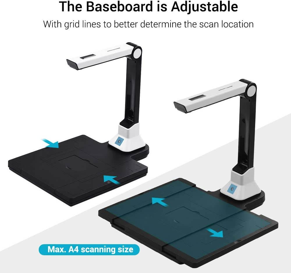 BK50 (hard Mat) 10 Mega-Pixel High Definition Scanner Document Camera Portable Scanner A4 Scanners for File Recognition, Online Classes and Office Card Passport Recognition Document Camera