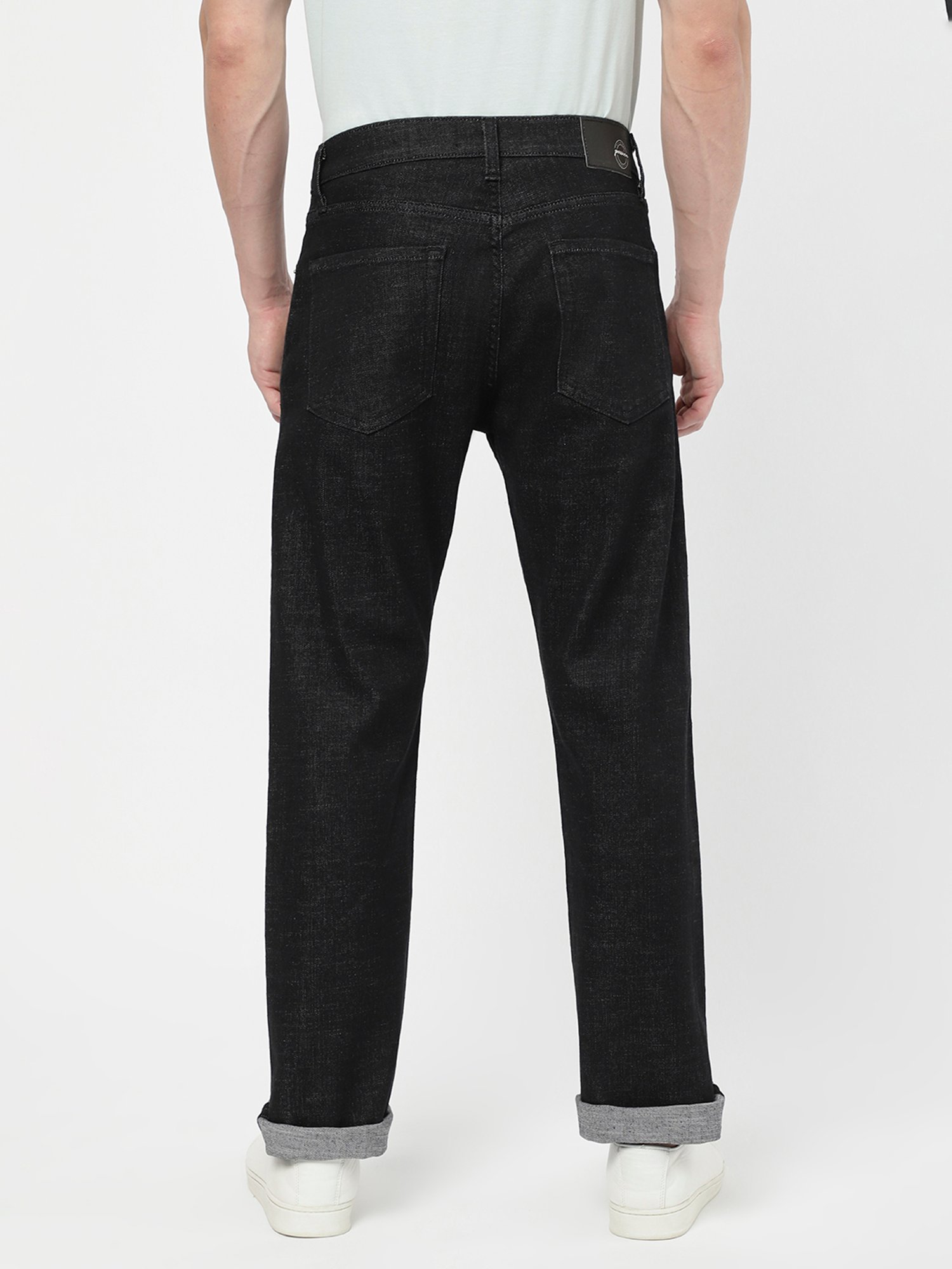 Passion Black Regular Fit Lightly Washed Jeans