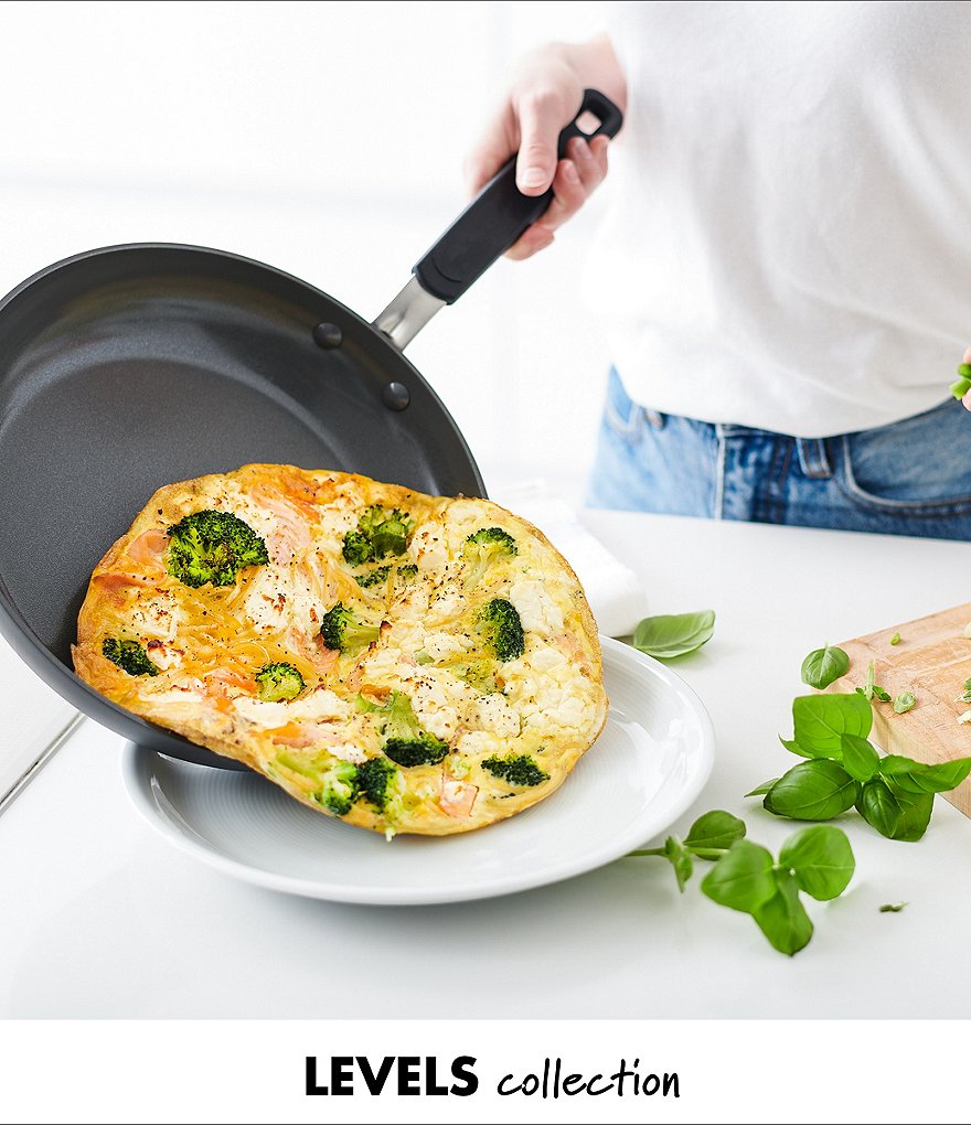 GreenPan Levels Hard Anodized Stackable Ceramic Nonstick 10#double; & 12#double; Open Fry Pan Set