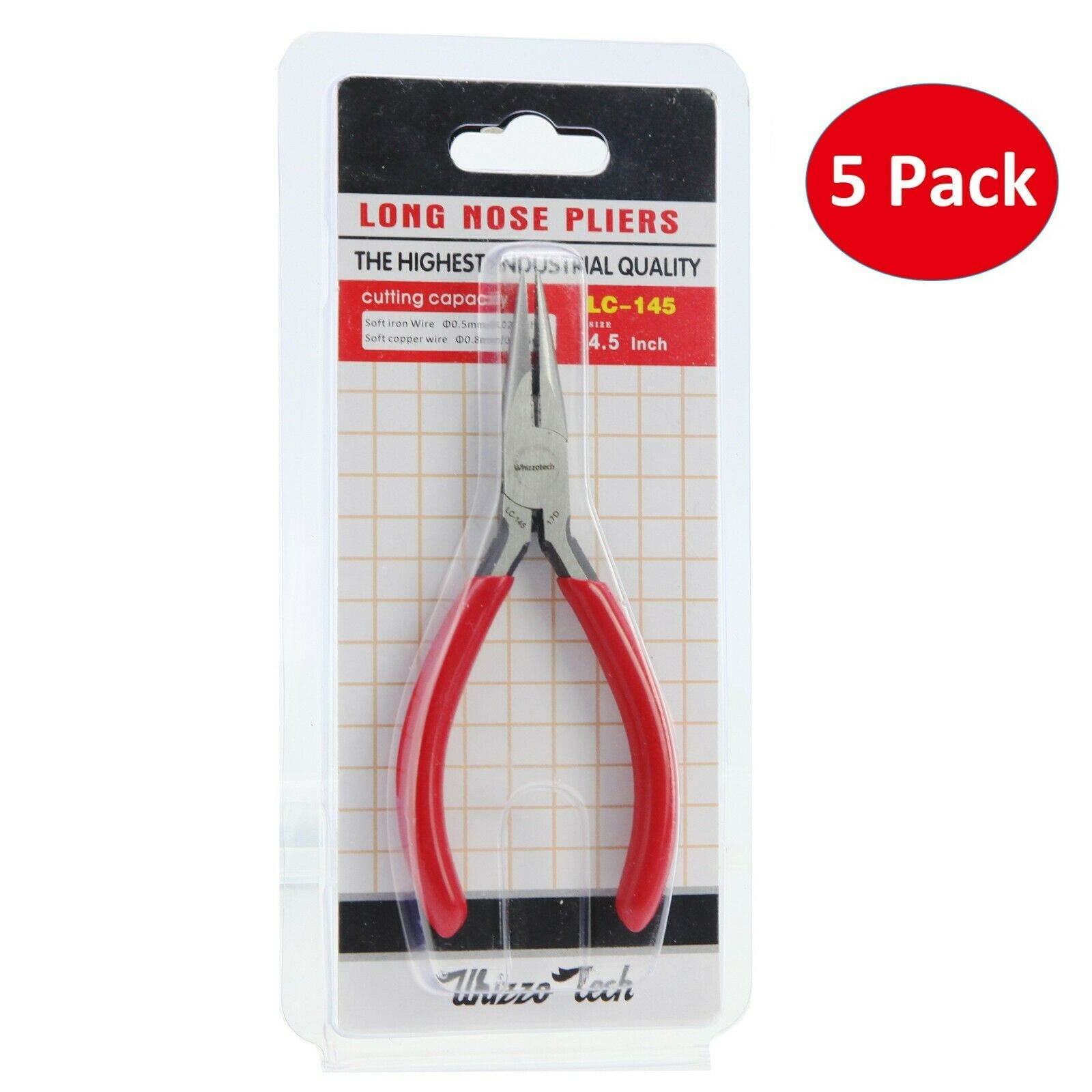4.5" Mini Long Needle Nose Pliers Wire Gauge Cutters For Precision Jewelry 5PACK