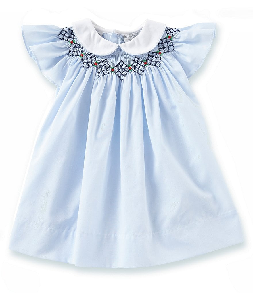 Friedknit Creations Baby Girls 18-24 Months Argyle Smock Dress