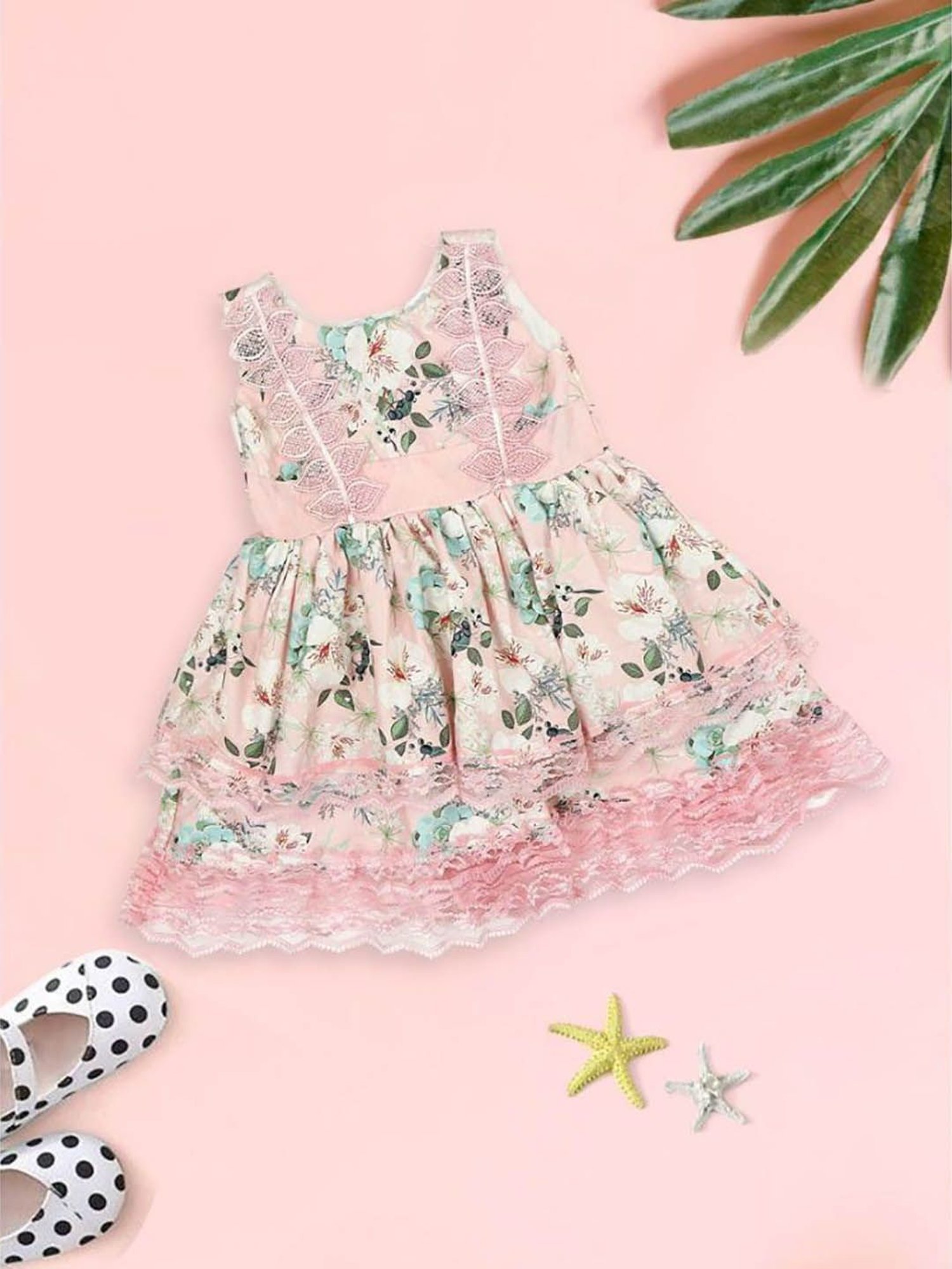 Mee Mee Kids Peach Floral Frock
