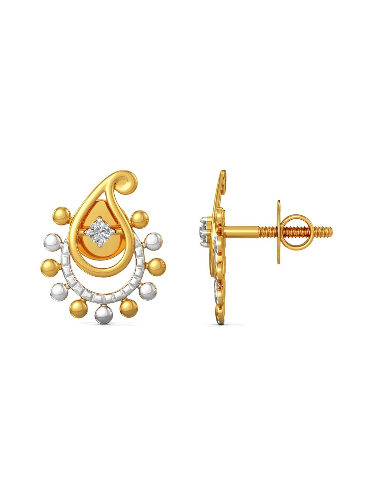 P.C. Chandra Jewellers 18 kt Gold & Diamond Earrings