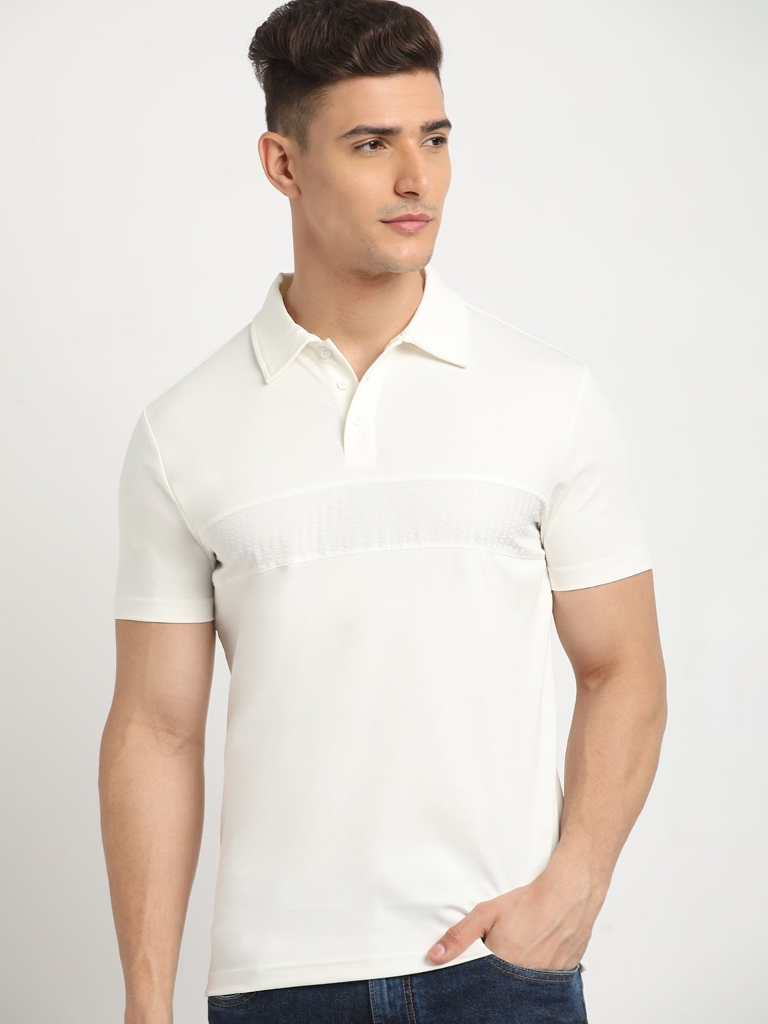 The Bear House White Slim Fit Polo T-Shirt