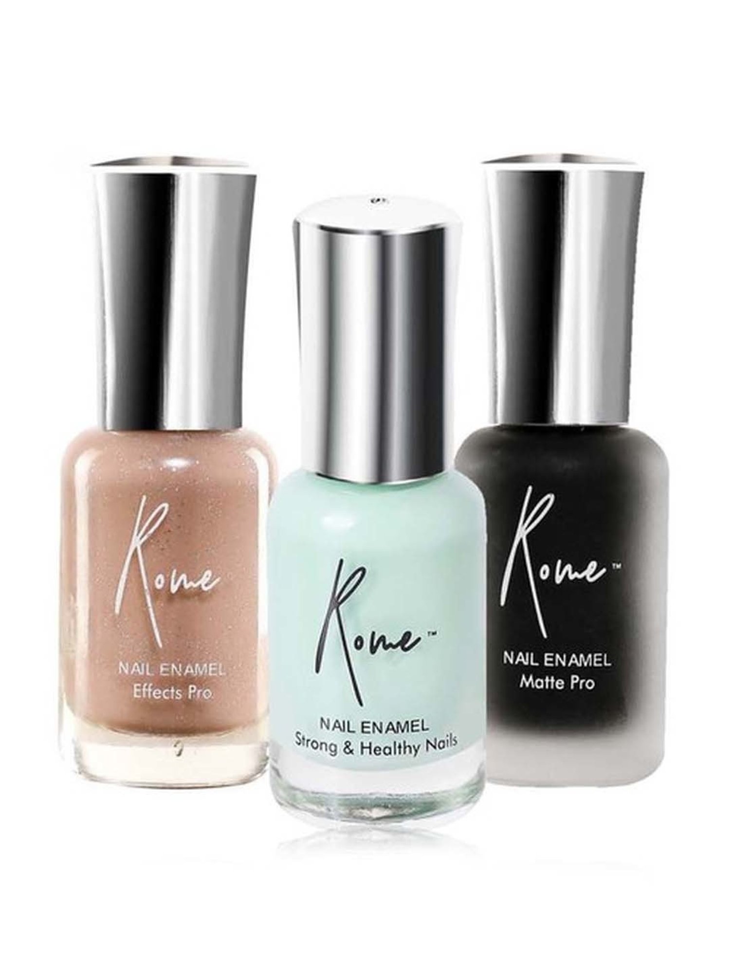 Rome Set of 3 Strong & Healthy, Matte Pro & Effects Pro Nail Enamel