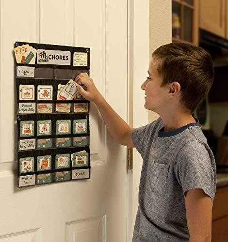 NEATLINGS Chore System - Chore Chart for Kids | 80+ Chores for Toddlers to Teens | Customize for 1 Child | Size 18&rdquo;x12.5&rdquo; | Teal Household Chore Cards/Yellow Self-Care Chore Cards