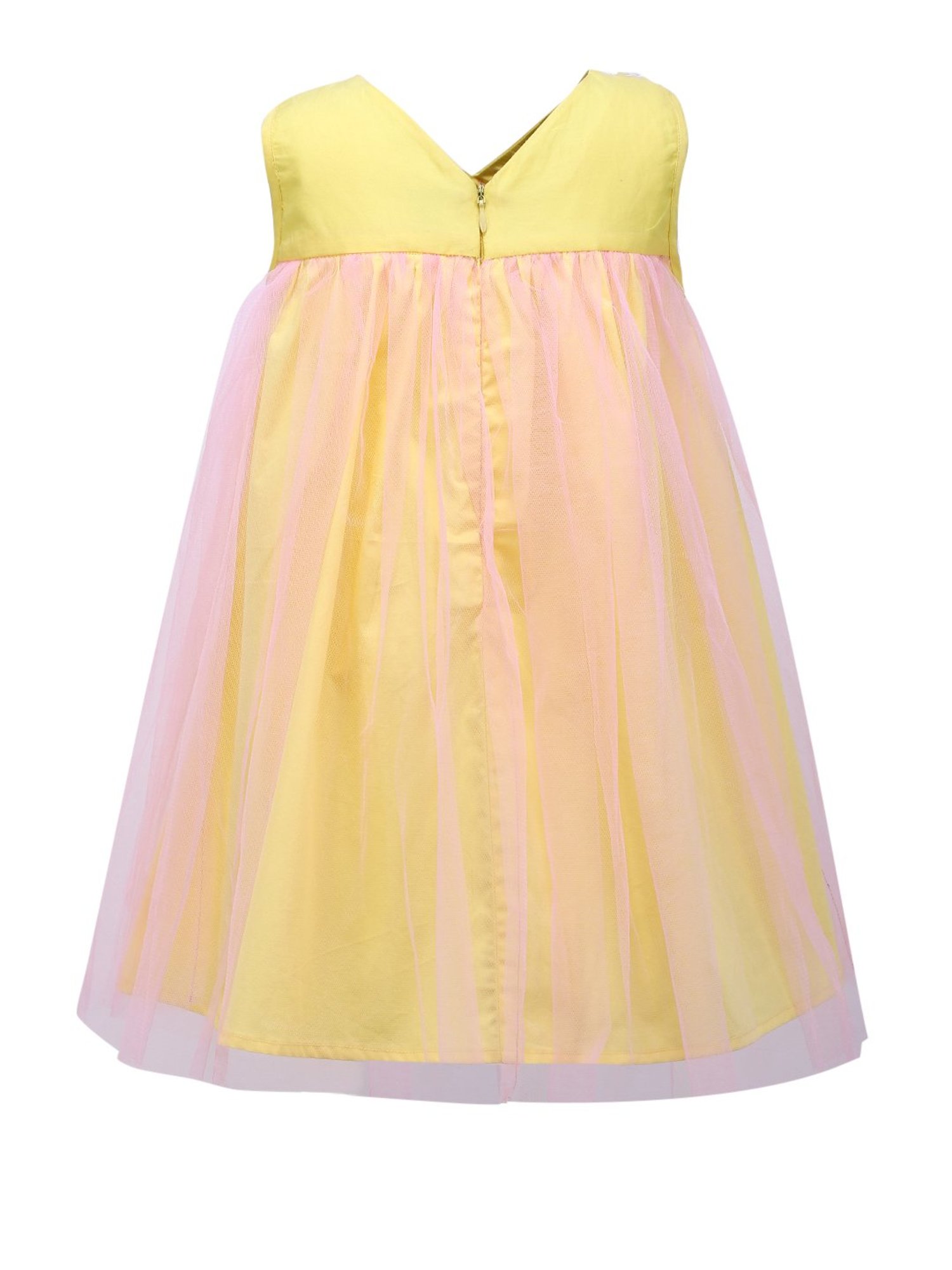 A Little Fable Kids Yellow Applique Dress