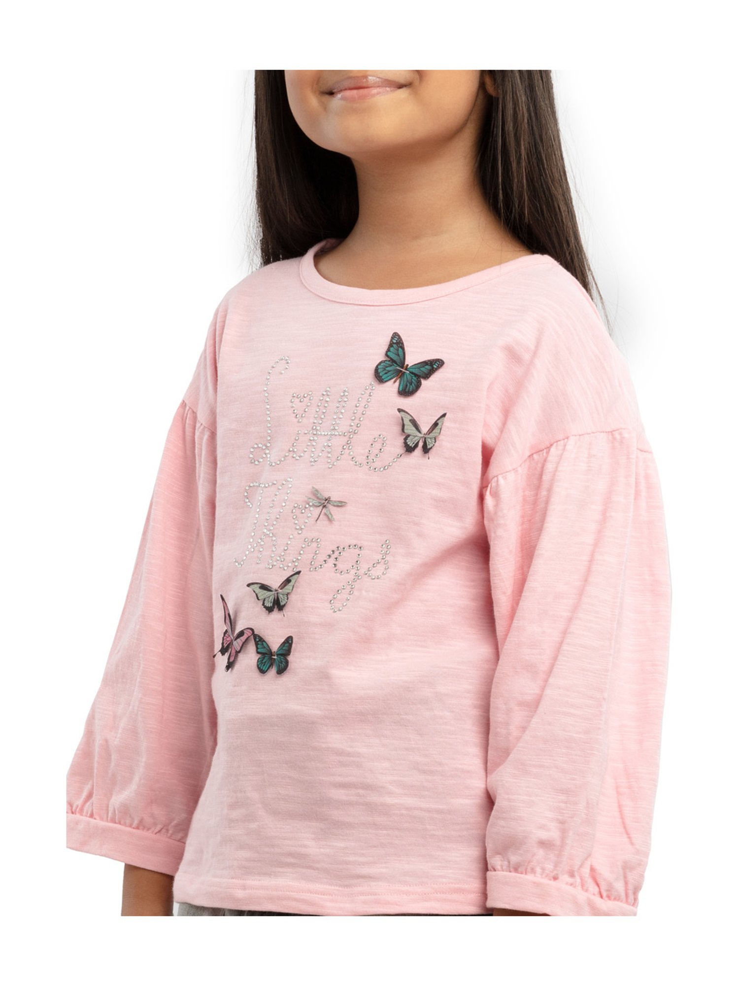 Tiny Girl Kids Pink Solid Top