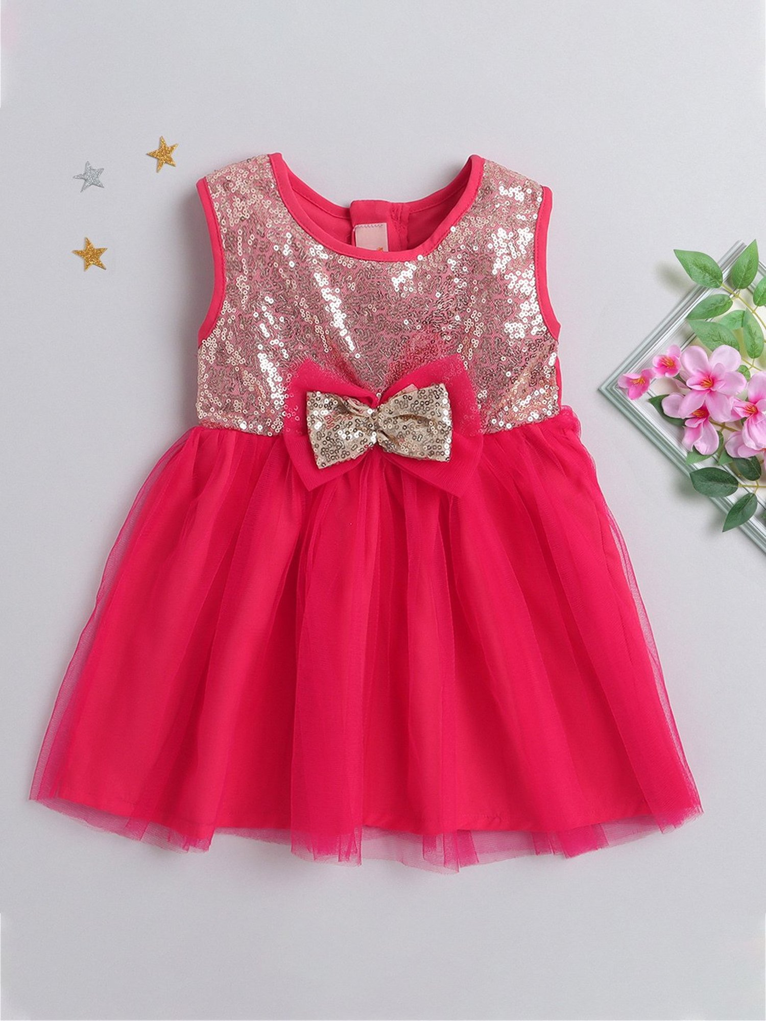 Pink Chick Kids Navy Solid Party Gowns