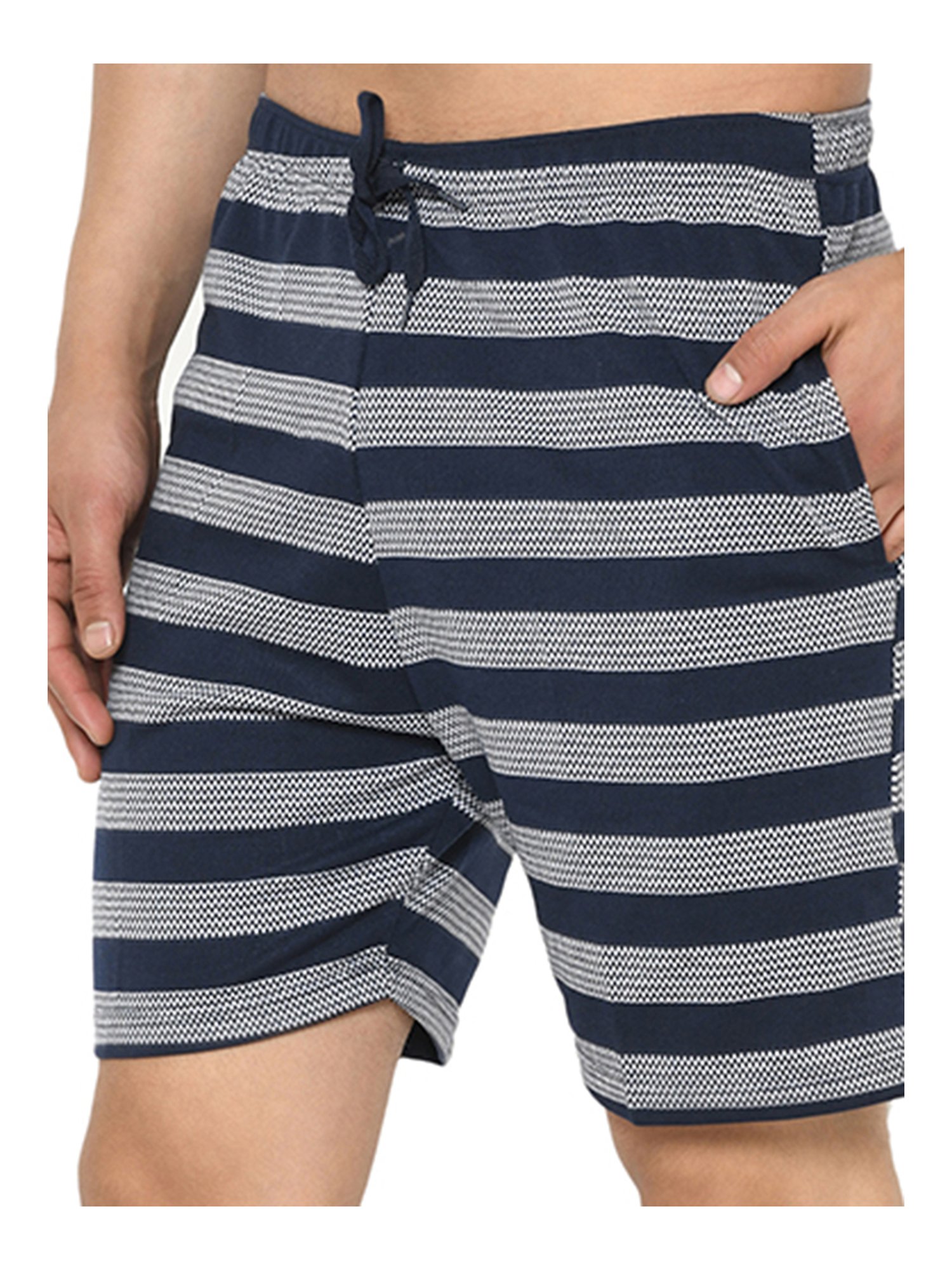 Vimal Jonney Navy & Black Regular Fit Shorts - Pack of 2